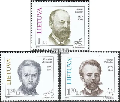 Produktbild von Briefmarken Litauen 2000 Mi 725-727 (kompl.Ausg.) postfrisch Persönlichkeiten