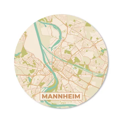 Produktbild von MuchoWow® Mauspad Mousepad Manneheim - Karte - Vintage - Stadtplan 50x50 cm - Mousepads - Maus Mat - Pad - Mausunterlage - Vinyl