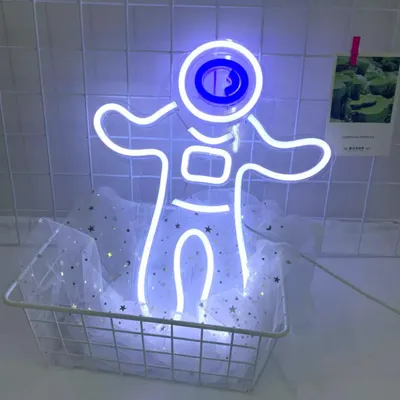 Produktbild von NEON LED Licht, dekorative Wand-Leuchte, Astronaut weiß, ca. 39 x 32 x 2 cm