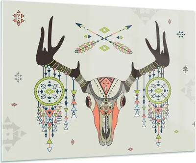 Produktbild von Bilder auf glas - Hirsch Mandala Spiritualität wild - 100x70cm - Glasbilder - Wandbilder - Kunstdruck - Wanddekoration aus Glas - Glas Bilder - Wandbild auf Glas - GAA100x70-3154