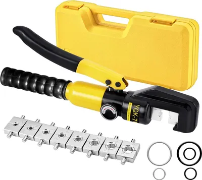 Produktbild von Hydraulische Crimpzange - Crimpzange Hydraulische Presszange mit 9 Sätzen der Crimpformen 4-70 mm² für Kupfer-Aluminium-Kabelschuhe