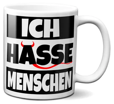 Produktbild von TassenKing Tasse - ICH HASSE MENSCHEN Tasse, Kaffeetasse mit Motiv, Tasse mit Spruch