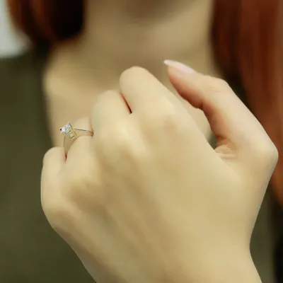 Produktbild von 0,35 Carat Diamant Solitär Ring Antragsring 14 Karat Weißgold