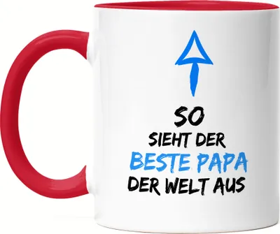 Produktbild von So Sieht Der Beste Papa Der Welt Aus Tasse Rot Süßes Motiv Als Vatertagsgeschenk Bester Vater