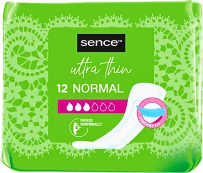 Zdjęcie produktu dla Sence - Normal - Podpaski higieniczne - Bez skrzydełek - 12 podpasek - 1 szt