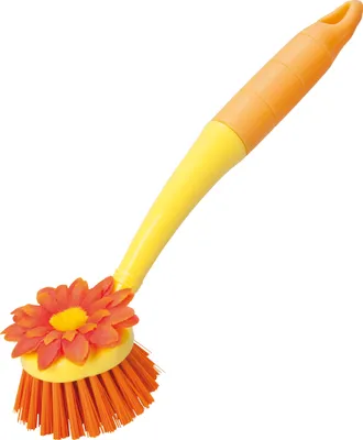 Produktbild von haug bürsten Spülbürste Flower  Gelb / Orange - harte Borsten, PET Kunststoff - 45102_00