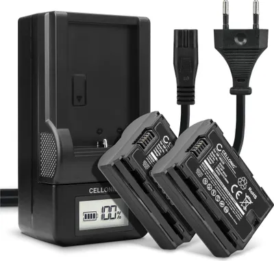 Produktbild von subtel 2x Akku für Kamera Kompatibel mit FujiFilm GFX100S, GFX 50S II, Kompatibel mit Fuji FujiFilm X-T4, FujiFilm NP-W235 - (2000mAh, 7.4V) + Ladegerät