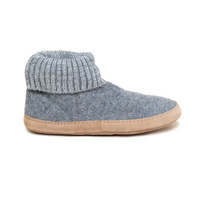 Produktbild von Gottstein Dakota Uni Hüttenschuhe mit Ledersohle Grau (Grey), 48-300-1201