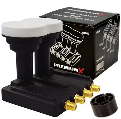 Produktbild von PremiumX Quad Monoblock LNB 3° PXMB-3Q Sat für 4 Teilnehmer DVB-S2 UHD 4K