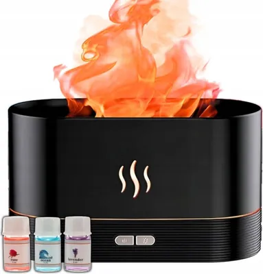 Immagine prodotto di Umidificatore Luce Notturna Effetto Fiamma Camino Diffusore Led Usb