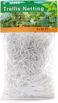Image de TRANKIELO® - Filet de jardin en nylon, dimensions 1,67 m x 10 m - Filet de support pour plantes grimpantes, haricots, tomates et autres