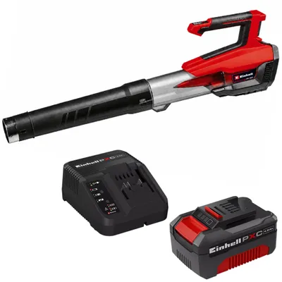 Produktbild von Einhell Akku-Laubbläser GP-LB 18/200 Li E | 18 V | 200 km/h | variable Geschwindigkeit | 670 m³/h | 4 Ah Akku-Starterset
