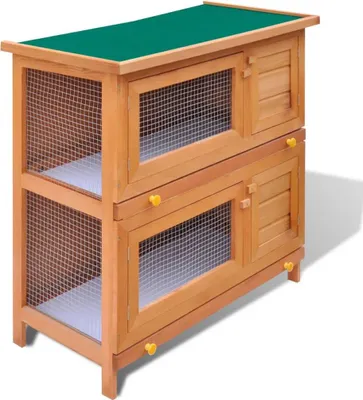 Image de vidaXL Clapier à lapins en bois 4 portes