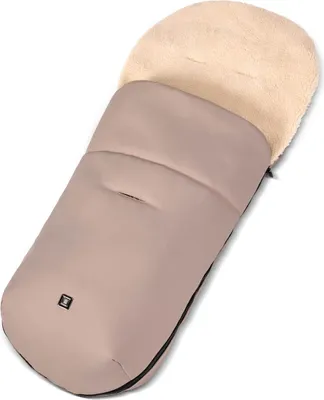 A baby footmuff is shown against a white background.