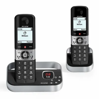 Produktbild von Alcatel F890 Voice DUO Schnurlostelefon mit Anrufbeantworter, Rufnummernanzeige, Freisprechfunktion, DECT