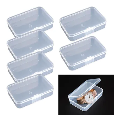 Produktbild von 6-teiliges Set aus Kunststoffbehältern mit Deckel und Mini-Aufbewahrungsboxen mit Deckel – Stapelbare kleine Boxen für Perlen, Schmuck und Bastelmaterialien