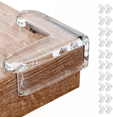 Produktbild von Unyqoos® Selbstklebende transparente Eckenschützer für Möbel, 20 Stück – flexibler Kantenschutz für Tische, Schreibtische, kindersicher