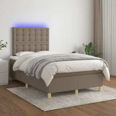 Produktbild von The Living Store Boxspringbett mit Matratze & LED Taupe 120x200 cm Stoff