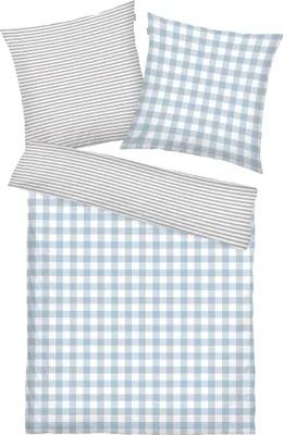 Produktbild von Tom Tailor Wendebettwäsche blau-grau 1x 155x220 cm + 1x 80x80 cm