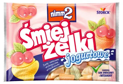 Image de nimm2 : Gommes à la gomme, yaourt aux fruits, contenant du jus de fruits, du yaourt écrémé et des vitamines, 100 g