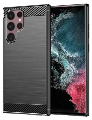 Zdjęcie produktu dla Techsuit Carbon Silicone etui na Samsung Galaxy S22 Ultra – czarne