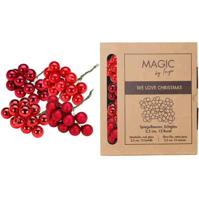 Produktbild von Weihnachtskugeln am Draht 2,5cm Glas 144 Stück - Ruby Red