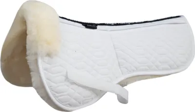 Produktbild von Engel Reitsport Sattelkissen SAKIS1AP Lammfell & Baumwollsteppstoff, Fellkranz vorne, Korrektur Aufpolstertaschen außen Weiß/Med. L