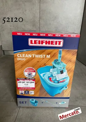 Obrázok produktu pre Leifheit 52120, Mop & bucket set, 6 L, Modrá, Zelená, Samostatná nádrž, 1400 mm, 3 kusov