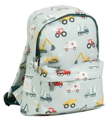 Produktbild von A Little Lovely Company Kindergarten Rucksack 7L Fahrzeuge Hellblau