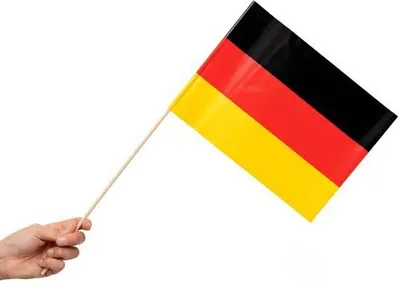 Produktbild von Deutschland 10 Papier Flaggen Fähnchen mit Holzstab 50cm