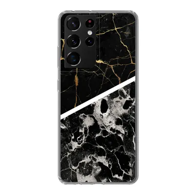 Produktbild von MuchoWow® Handyhülle Schutzhülle Hülle für Samsung Galaxy S21 Ultra Marmor - Gold - Luxus Silikon Softcase Handy Hülle - Mobiltelefon