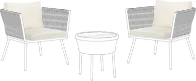 Produktbild von BELIANI Outdoor-Kissenbezug für Garten-Set in Hellbeige UV-beständig Minimalistisch
