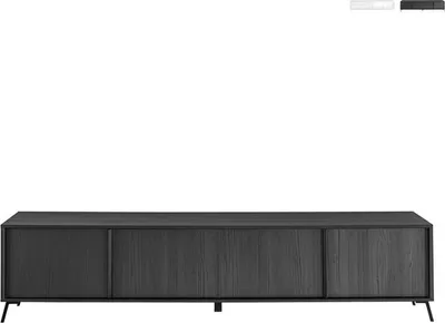 Produktbild von Moderner TV-Schrank Halton mit 4 Türen, 205x48x40cm, Wohnzimmermöbel - Schwarz