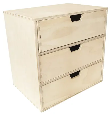 Productafbeelding van Creative Deco Mini Houten Kist met 3 Lades, 28,5 x 20 x 28,5 cm