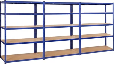 Produktbild von Yaheetech Schwerlastregal 180x120x60cm Metall Lagerregal, max. 2625 kg, 5 Ablagen, Blau