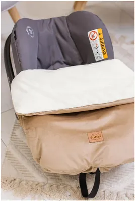 Produktbild von Ecru Plüsch & Toffee Soft Velvet Fußsack für Autositz und Kinderwagen