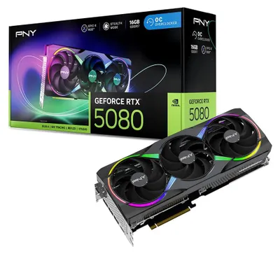 Zdjęcie produktu dla PNY RTX5080 VERTO ARGB OC Triple Fan 16GB GDDR7 HDMI 3xDP