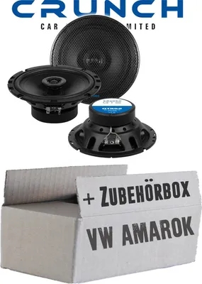 Produktbild von VW Amarok Front Heck - Lautsprecher Boxen Crunch GTS62 - 16,5cm 2-Wege Koax GTS 62 Auto Einbauzubehör - Einbauset