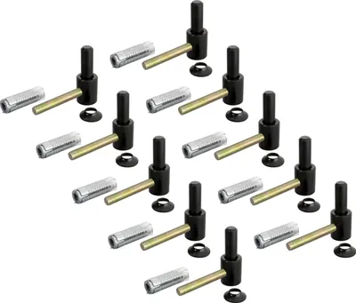 Produktbild von Alberts 864439 Kloben zum Einschrauben, mit metrischem Gewinde, schwarzer Tauchlack, Dornmaß Ø14 mm, 65 x 33 mm, 10er Set