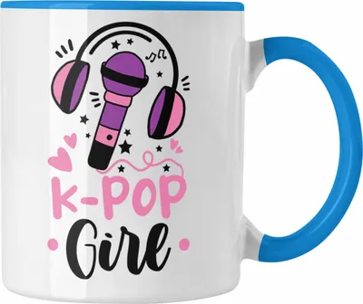 Produktbild von Trendation - K-Pop Girl Tasse Geschenk für K Pop Liebhaber (Blau)