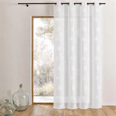 Produktbild von Bestickter Organza-Vorhang mit runden Mustern