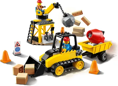 Produktbild von LEGO 60252 Bagger auf der Baustelle, Kinderspielzeug für Kinder ab 4 Jahre, Spielzeug Set aus Baufahrzeugen mit Kran und Bagger
