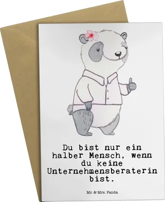 Produktbild von Mr. & Mrs. Panda Grußkarte Unternehmensberaterin Herz - Weiß - Geschenk, glückwunschkarten, osterkarten, hochzeitskarten, weihnachtskarten, einladungskarten