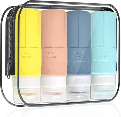 Image de Lot de gobelets en silicone avec sac de voyage - 100 ml - 4 pièces - sans BPA