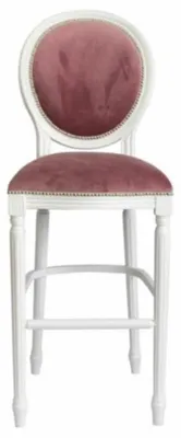 Produktbild von Casa Padrino Luxus Barock Barstuhl Rosa / Weiß H. 127 cm - Barock Bar Möbel