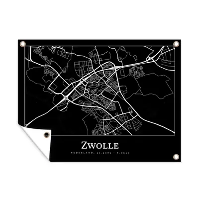 Obrázek produktu pro MuchoWow® Zahradní plakáty - Mapa města - Mapa - Zwolle - Mapa města - 120x160 cm - Zahradní dekorace