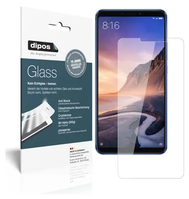 Produktbild von 2x Schutzfolie für Xiaomi Mi Max 3 - Anti-Shock 9H Folie Glass Kunststoffglas