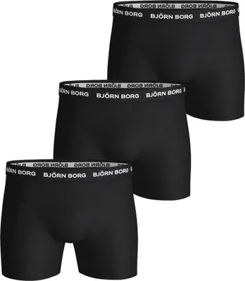 Zdjęcie produktu dla Björn Borg Bokserki 3-Pack Solids Czarny Czarny - Rozmiar S