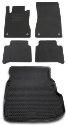 Gummi-Kofferraumwanne + Fußmatten Set für Mercedes E-Klasse W211, Bj. 2002-2009