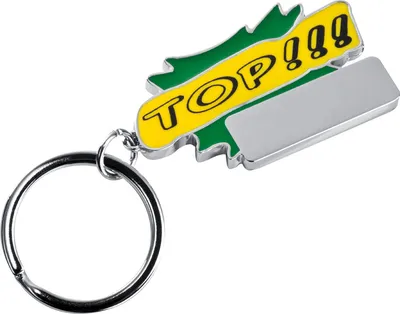 Produktbild von Metall Schlüsselanhänger "Top!!!" / Farbe: grün